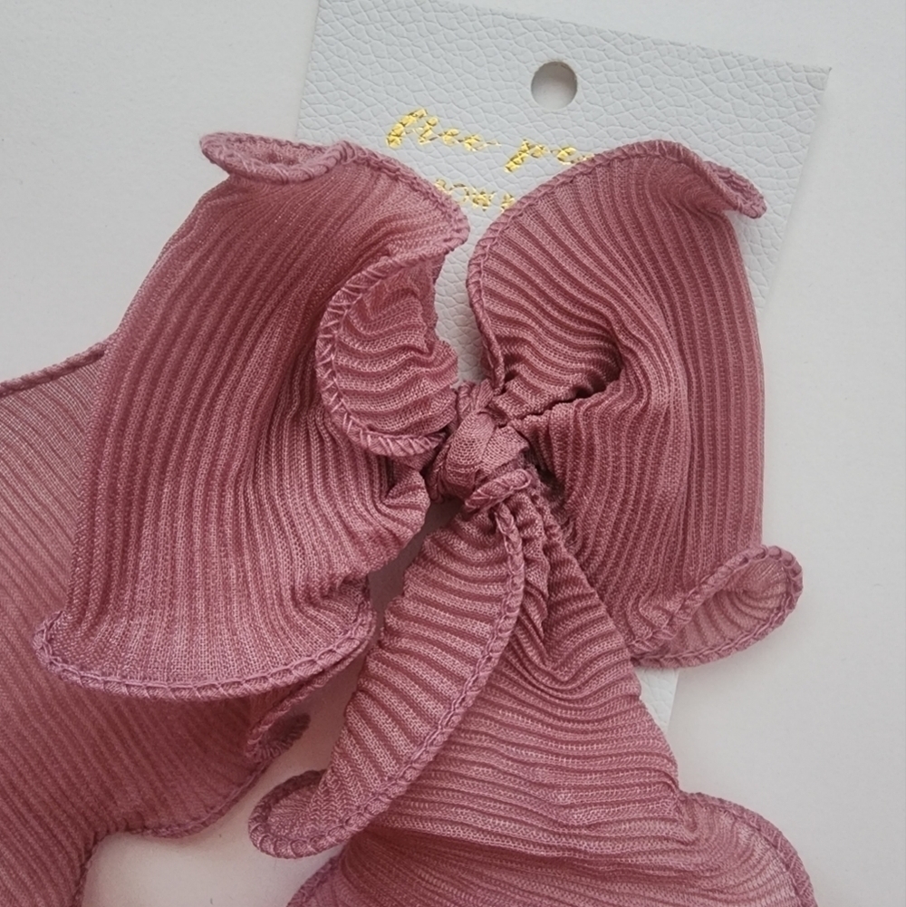 NWT Free People Rizzo Crinkled Bow Rusty Pink - Picture 12 of 13